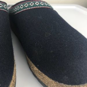 wool clogs with cork soles